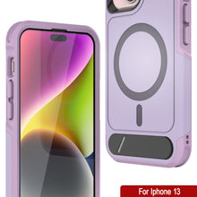 Cargar imagen en el visor de la galería, PunkCase Funda para iPhone 13, [Serie Spartan X] Funda resistente y resistente con soporte y anillo magnético [lila]
