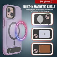 Cargar imagen en el visor de la galería, PunkCase Funda para iPhone 13, [Serie Spartan X] Funda resistente y resistente con soporte y anillo magnético [lila]
