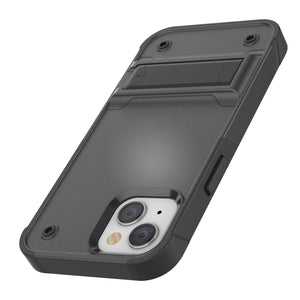 Funda Punkcase para iPhone 14 Plus [Serie de Confianza] Funda Híbrida Protectora de Grado Militar con Soporte Integrado [Gris-Negro]