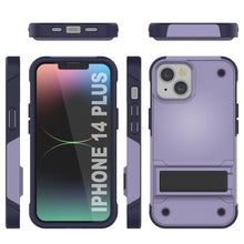 Cargar imagen en el visor de la galería, Carcasa Punkcase para iPhone 14 Plus [Serie Reliance] Cubierta Protectora Híbrida de Grado Militar con Soporte Incorporado [Morado-Marino]

