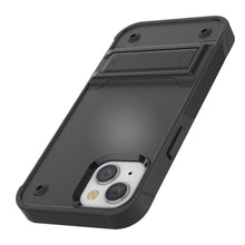 Cargar imagen en el visor de la galería, Punkcase Funda para iPhone 14 Plus [Serie Reliance] Cubierta protectora híbrida de grado militar con soporte incorporado [Negro]

