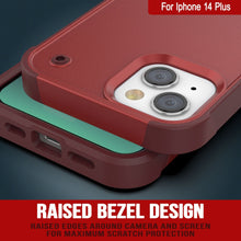 Cargar imagen en el visor de la galería, Funda Punkcase para iPhone 14 Plus [Serie Reliance] Cubierta híbrida protectora de grado militar con soporte incorporado [Rojo-Rosa]
