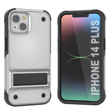 Cargar imagen en el visor de la galería, Carcasa Punkcase para iPhone 14 Plus [Serie Reliance], Protectora Híbrida de Grado Militar con Soporte Incorporado [Blanco-Negro]
