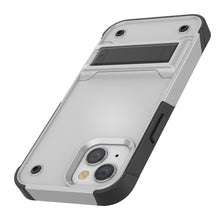 Cargar imagen en el visor de la galería, Carcasa Punkcase para iPhone 14 Plus [Serie Reliance], Protectora Híbrida de Grado Militar con Soporte Incorporado [Blanco-Negro]
