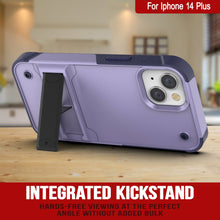 Cargar imagen en el visor de la galería, Carcasa Punkcase para iPhone 14 Plus [Serie Reliance] Cubierta Protectora Híbrida de Grado Militar con Soporte Incorporado [Morado-Marino]

