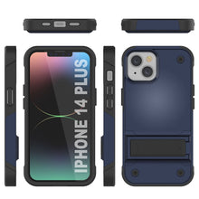 Cargar imagen en el visor de la galería, Funda Punkcase iPhone 14 Plus [Serie Reliance] Cubierta híbrida protectora de grado militar con soporte integrado [Navy-Black].
