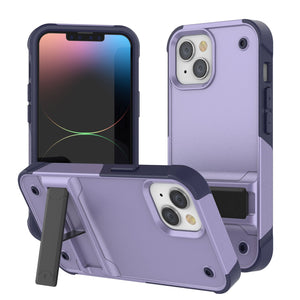 Carcasa Punkcase para iPhone 14 Plus [Serie Reliance] Cubierta Protectora Híbrida de Grado Militar con Soporte Incorporado [Morado-Marino]