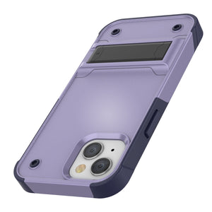 Carcasa Punkcase para iPhone 14 Plus [Serie Reliance] Cubierta Protectora Híbrida de Grado Militar con Soporte Incorporado [Morado-Marino]