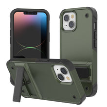 Load image into Gallery viewer, Funda Punkcase para iPhone 14 Plus [Serie Reliance] Funda protectora híbrida de calidad militar con soporte incorporado [Verde militar-negro].
