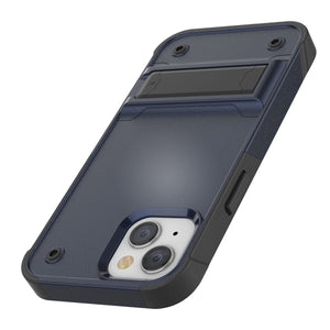 Funda Punkcase iPhone 14 Plus [Serie Reliance] Cubierta híbrida protectora de grado militar con soporte integrado [Navy-Black].