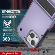 Cargar imagen en el visor de la galería, Carcasa Punkcase para iPhone 14 Plus [Serie Reliance] Cubierta Protectora Híbrida de Grado Militar con Soporte Incorporado [Morado-Marino]
