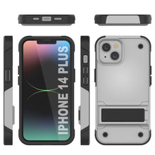 Cargar imagen en el visor de la galería, Carcasa Punkcase para iPhone 14 Plus [Serie Reliance], Protectora Híbrida de Grado Militar con Soporte Incorporado [Blanco-Negro]

