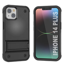 Cargar imagen en el visor de la galería, Punkcase Funda para iPhone 14 Plus [Serie Reliance] Cubierta protectora híbrida de grado militar con soporte incorporado [Negro]
