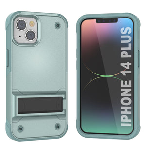 Funda Punkcase para iPhone 14 Plus [Serie Reliance], Cubierta Híbrida de Protección de Grado Militar con Soporte Incorporado [Verde]