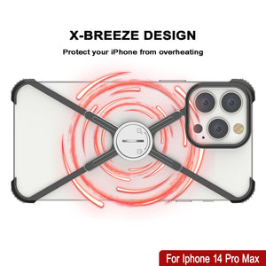 Punkcase Bumper Case para iPhone 14 Pro Max [Serie Backbone], ultra fino y minimalista, cubierta de marco X de aluminio metálico para iPhone 14 Pro Max (2022) (6.7") en color negro.