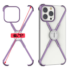 Cargar imagen en el visor de la galería, Punkcase iPhone 14 Pro Max Bumper Case [Serie Backbone]: Funda minimalista ultra delgada de aluminio y estructura de metal en X para iPhone 14 Pro Max (2022) (6.7&quot;) [Morado].
