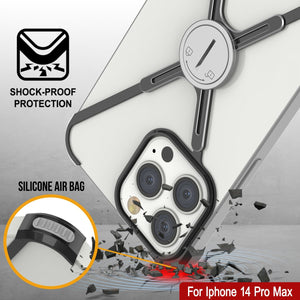 Punkcase Bumper Case para iPhone 14 Pro Max [Serie Backbone], ultra fino y minimalista, cubierta de marco X de aluminio metálico para iPhone 14 Pro Max (2022) (6.7") en color negro.