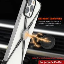 Cargar imagen en el visor de la galería, Punkcase Bumper Case para iPhone 14 Pro Max [Serie Backbone], ultra fino y minimalista, cubierta de marco X de aluminio metálico para iPhone 14 Pro Max (2022) (6.7&quot;) en color negro.
