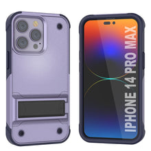 Cargar imagen en el visor de la galería, Punkcase iPhone 14 Pro Max Case [Serie Reliance] Funda Protectora Híbrida de Grado Militar con Soporte Incorporado [Morado-Marino]
