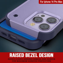 Cargar imagen en el visor de la galería, Punkcase iPhone 14 Pro Max Case [Serie Reliance] Funda Protectora Híbrida de Grado Militar con Soporte Incorporado [Morado-Marino]
