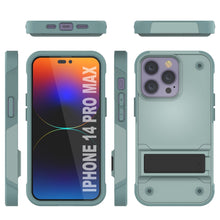 Cargar imagen en el visor de la galería, Funda Punkcase iPhone 14 Pro Max [Serie Reliance] Protectora Híbrida de Grado Militar con Soporte Incorporado [Verde]
