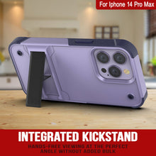 Cargar imagen en el visor de la galería, Punkcase iPhone 14 Pro Max Case [Serie Reliance] Funda Protectora Híbrida de Grado Militar con Soporte Incorporado [Morado-Marino]
