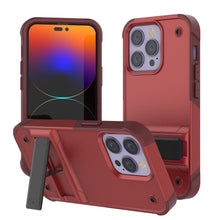 Cargar imagen en el visor de la galería, Funda Punkcase iPhone 14 Pro Max [Serie Reliance]: Cubierta protectora híbrida de grado militar con soporte incorporado [Rojo-Rosa].

