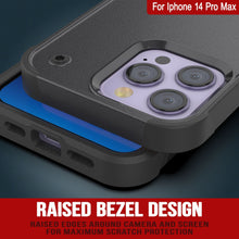 Load image into Gallery viewer, Carcasa Punkcase iPhone 14 Pro Max [Serie Reliance] Cubierta híbrida protectora de grado militar con soporte incorporado [Gris-Negro]
