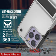 Cargar imagen en el visor de la galería, Funda Punkcase iPhone 14 Pro Max [Serie Reliance] Protectora Híbrida de Grado Militar con Soporte Incorporado [Blanco-Negro]
