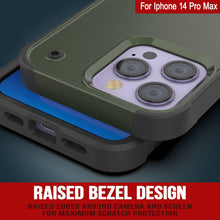 Load image into Gallery viewer, Funda Punkcase para iPhone 14 Pro Max [Serie Reliance] Cubierta híbrida protectora de grado militar con soporte incorporado [Verde militar-negro].
