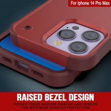 Cargar imagen en el visor de la galería, Funda Punkcase iPhone 14 Pro Max [Serie Reliance]: Cubierta protectora híbrida de grado militar con soporte incorporado [Rojo-Rosa].

