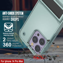 Cargar imagen en el visor de la galería, Funda Punkcase iPhone 14 Pro Max [Serie Reliance] Protectora Híbrida de Grado Militar con Soporte Incorporado [Verde]
