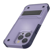 Load image into Gallery viewer, Funda Punkcase para iPhone 14 Pro [Serie Reliance] Funda híbrida protectora de grado militar con soporte integrado [Morado-Azul Marino]
