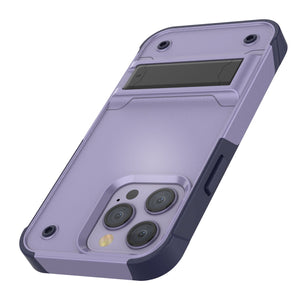 Funda Punkcase para iPhone 14 Pro [Serie Reliance] Funda híbrida protectora de grado militar con soporte integrado [Morado-Azul Marino]
