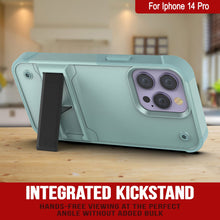 Load image into Gallery viewer, Funda Punkcase para iPhone 14 Pro [Serie Reliance] Cubierta protectora híbrida de grado militar con soporte integrado [Verde]
