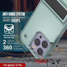 Load image into Gallery viewer, Funda Punkcase para iPhone 14 Pro [Serie Reliance] Cubierta protectora híbrida de grado militar con soporte integrado [Verde]
