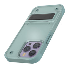 Load image into Gallery viewer, Funda Punkcase para iPhone 14 Pro [Serie Reliance] Cubierta protectora híbrida de grado militar con soporte integrado [Verde]
