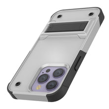 Load image into Gallery viewer, Funda Punkcase iPhone 14 Pro [Serie Reliance] Funda Protectora Híbrida de Grado Militar con Soporte Incorporado [Blanco-Negro]
