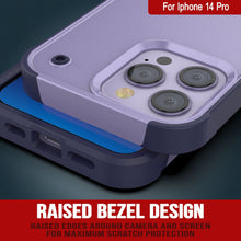 Load image into Gallery viewer, Funda Punkcase para iPhone 14 Pro [Serie Reliance] Funda híbrida protectora de grado militar con soporte integrado [Morado-Azul Marino]

