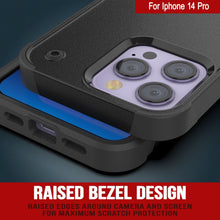 Load image into Gallery viewer, Funda Punkcase para iPhone 14 Pro [Serie Reliance]: Cubierta protectora híbrida de grado militar con soporte integrado [Negro]
