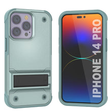 Load image into Gallery viewer, Funda Punkcase para iPhone 14 Pro [Serie Reliance] Cubierta protectora híbrida de grado militar con soporte integrado [Verde]
