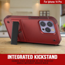 Load image into Gallery viewer, Punkcase Funda para iPhone 14 Pro [Serie Reliance] Funda Híbrida Protectora de Grado Militar con Soporte Incorporado [Rojo-Rosa]
