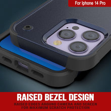 Load image into Gallery viewer, Funda Punkcase iPhone 14 Pro [Serie Reliance] Protectora Híbrida de Grado Militar con Soporte Incorporado [Azul Marino-Negro]
