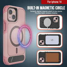 Cargar imagen en el visor de la galería, Funda PunkCase para iPhone 14, [Serie Spartan X] Carcasa resistente y duradera con soporte y anillo magnético [rosa]
