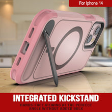 Cargar imagen en el visor de la galería, Funda PunkCase para iPhone 14, [Serie Spartan X] Carcasa resistente y duradera con soporte y anillo magnético [rosa]
