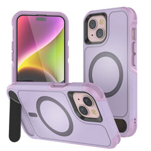 Load image into Gallery viewer, PunkCase Funda para iPhone 14, [Serie Spartan X] Funda resistente y resistente con soporte y anillo magnético [lila]
