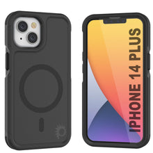 Cargar imagen en el visor de la galería, PunkCase iPhone 14 Plus Case, [Spartan 2.0 Series] Clear Rugged Heavy Duty Cover W/Built in Screen Protector [Black] (Color in image: Black)

