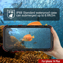 Cargar imagen en el visor de la galería, Funda impermeable de aluminio serie iPhone 14 Plus Metal Extreme 2.0 con protector de pantalla integrado IP68 [Negro-Rojo]
