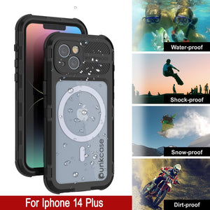 iPhone 14 Plus Metal Extreme 2.0 Serie Funda de Aluminio Resistente al Agua IP68 con Protector de Pantalla Incorporado [Negro]