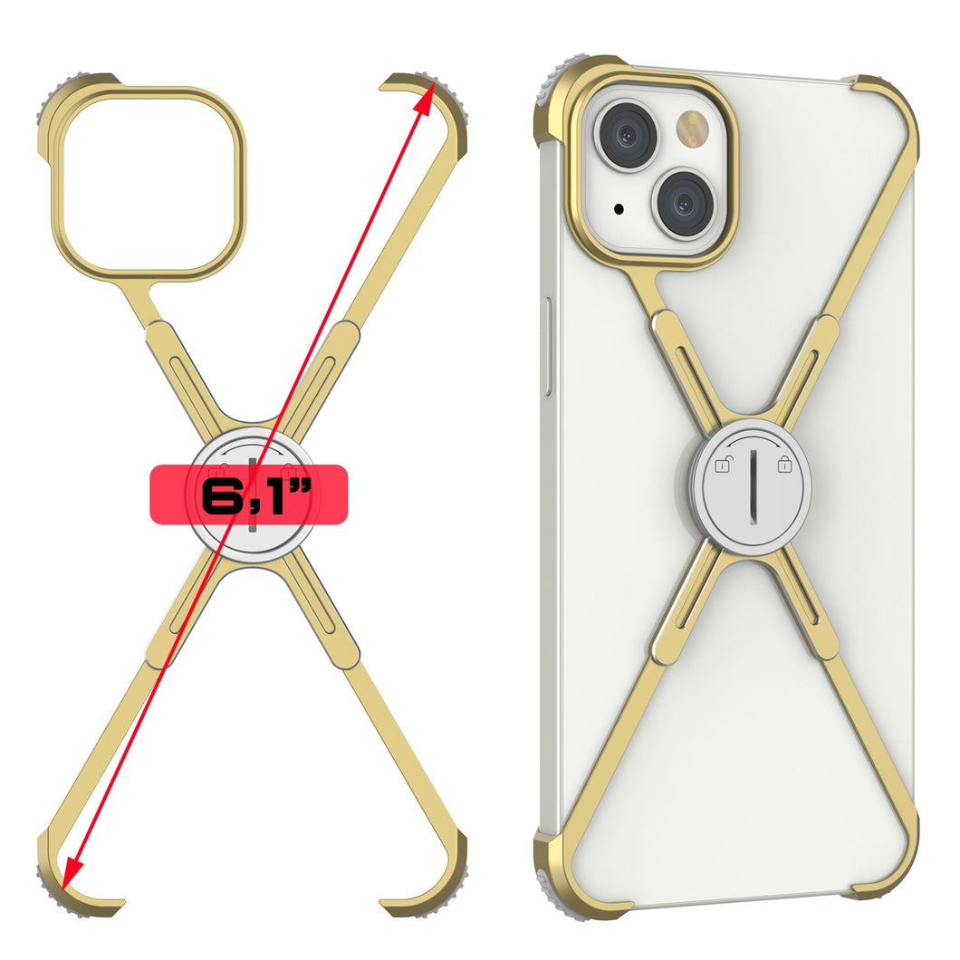 Funda Bumper Punkcase iPhone 14 [Serie Backbone] Ultra Fina y Minimalista de Aluminio con Marco X para iPhone 14 (2022) (6.1
